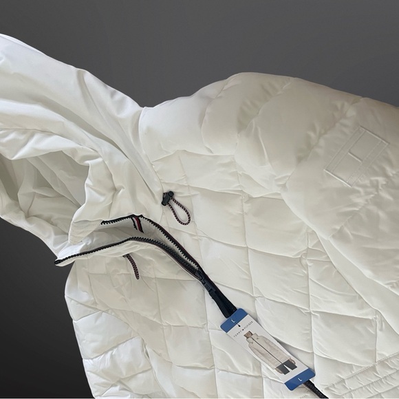 Tommy Hilfiger Womens Ladies Quilted Winter Jacket White Size Large - Picture 5 of 6